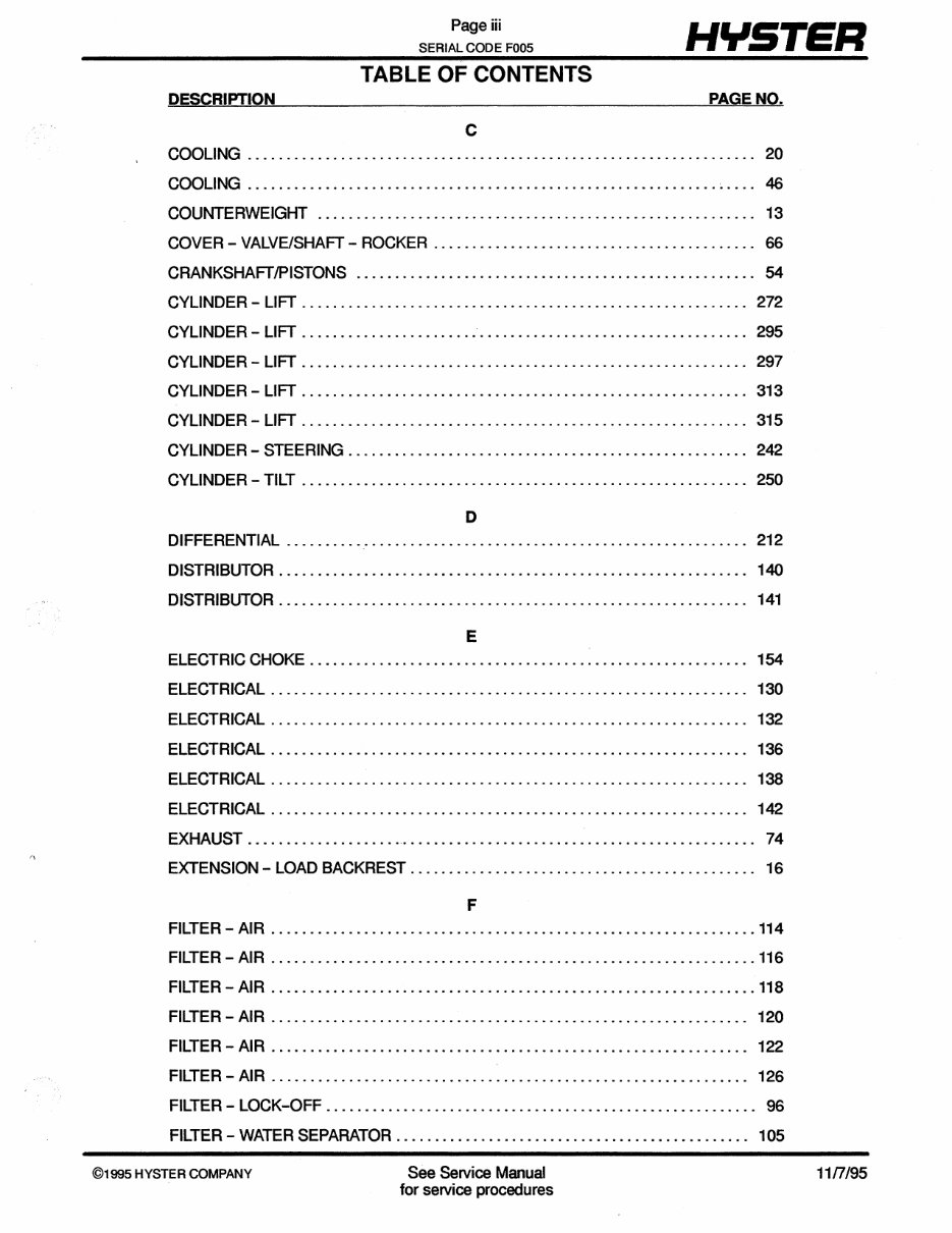 Hyster Challenger F005 (H70XL, H110XL, H90XLS) Forklift Parts Manual preview img 4