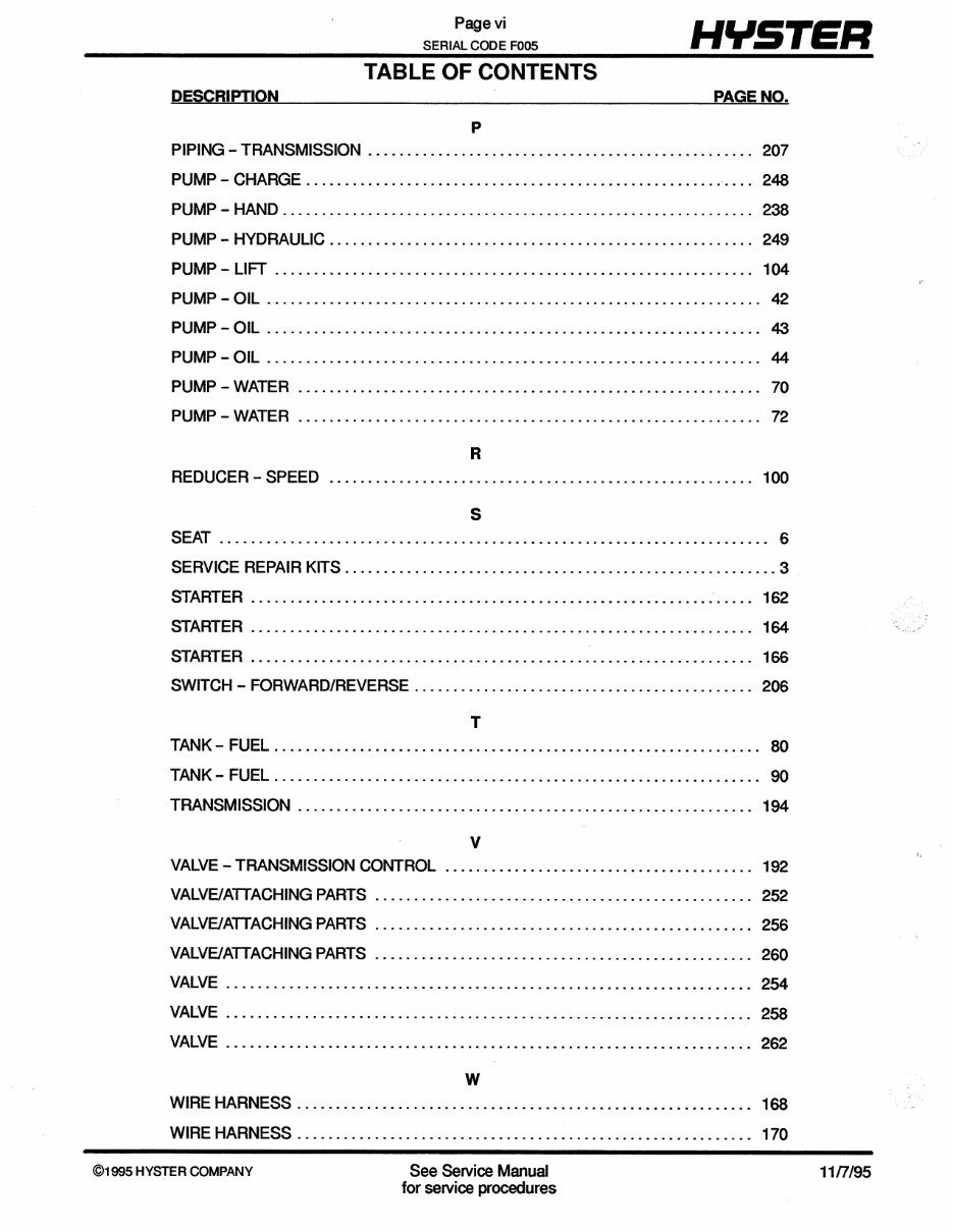 Hyster Challenger F005 (H70XL, H110XL, H90XLS) Forklift Parts Manual preview img 7