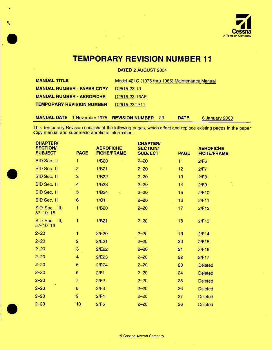 CESSNA AIRCRAFT 421C C421C GOLDEN EAGLE POH-AFM preview img 3