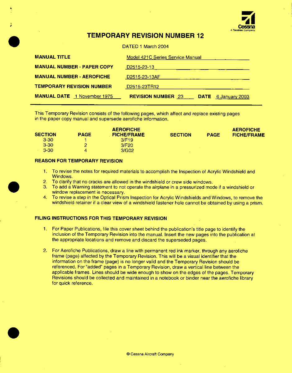 CESSNA AIRCRAFT 421C C421C GOLDEN EAGLE POH-AFM preview img 5