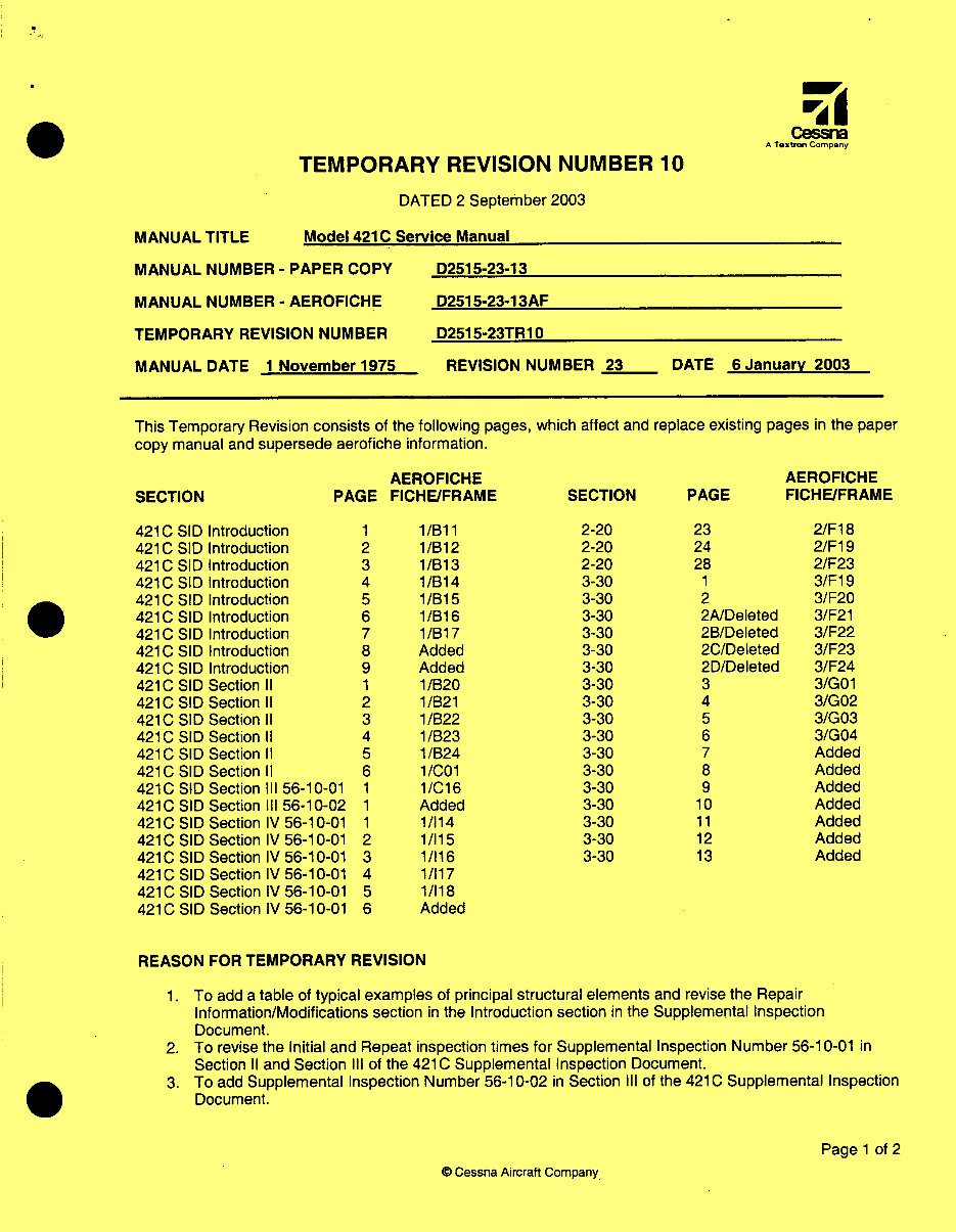 CESSNA AIRCRAFT 421C C421C GOLDEN EAGLE POH-AFM preview img 6