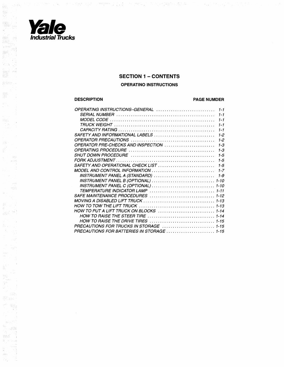 Yale Electric Forklift Truck ERP030TFN, ERP035TFN, ERP040TFN Workshop Service Manual preview img 7