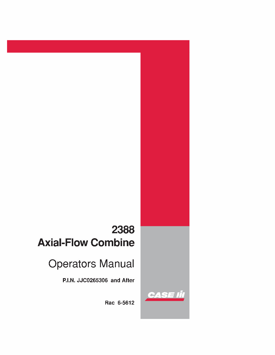 CASE IH 2388 Combine Operators Manual #1 preview img 1