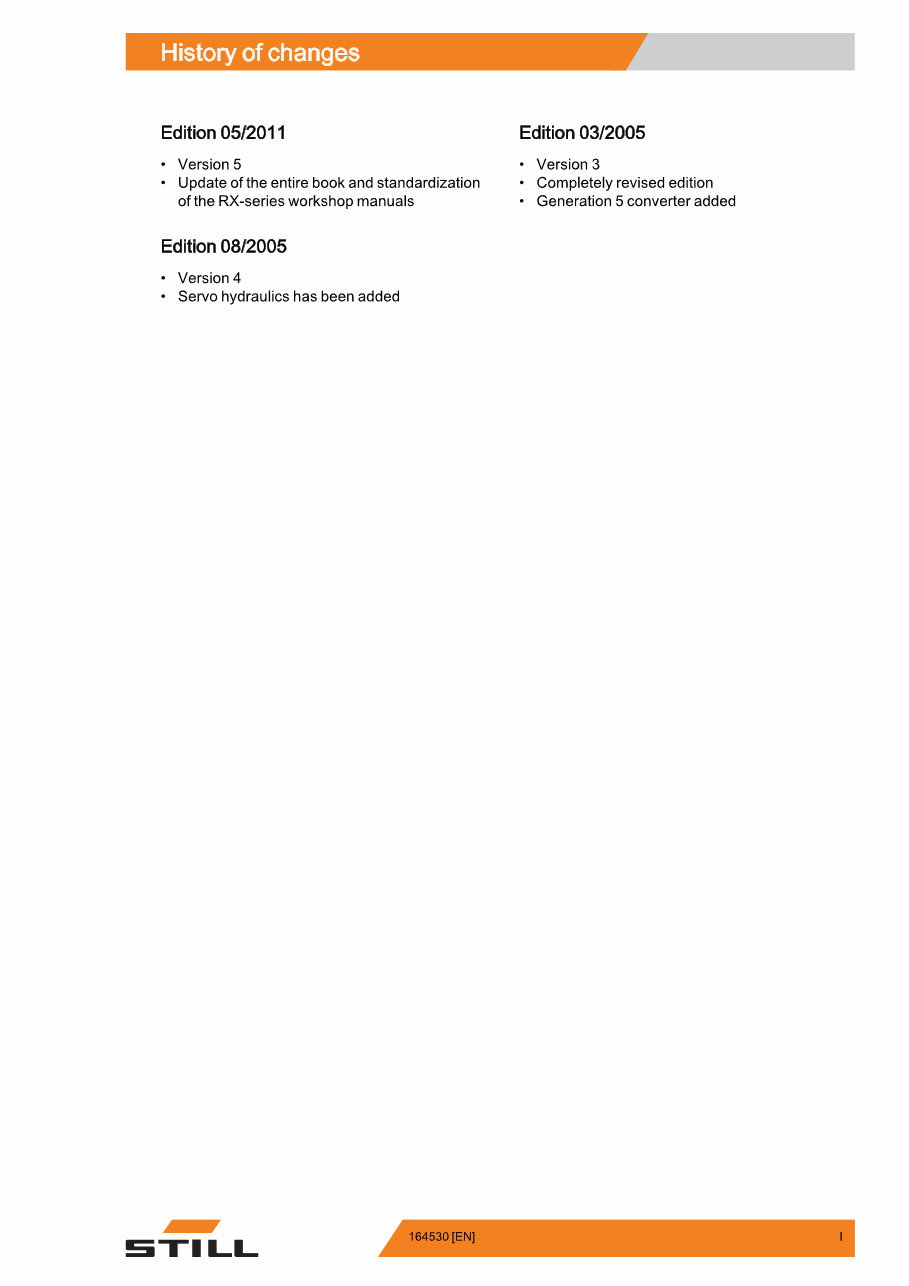 Still RX50-10, RX50-13, RX50-15, RX50-16 Electric Forklift Truck Service Repair Workshop Manual preview img 2