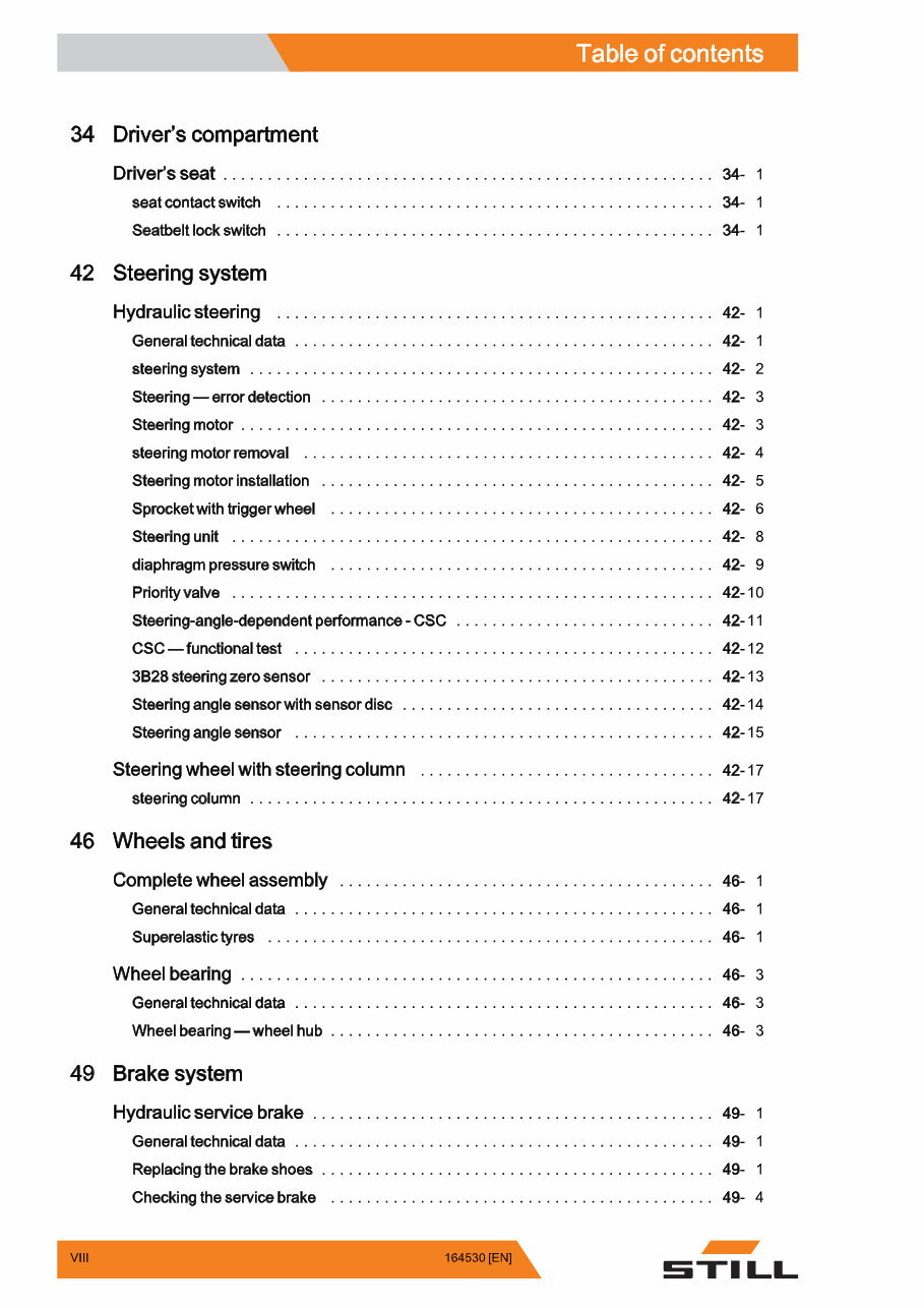 Still RX50-10, RX50-13, RX50-15, RX50-16 Electric Forklift Truck Service Repair Workshop Manual preview img 8