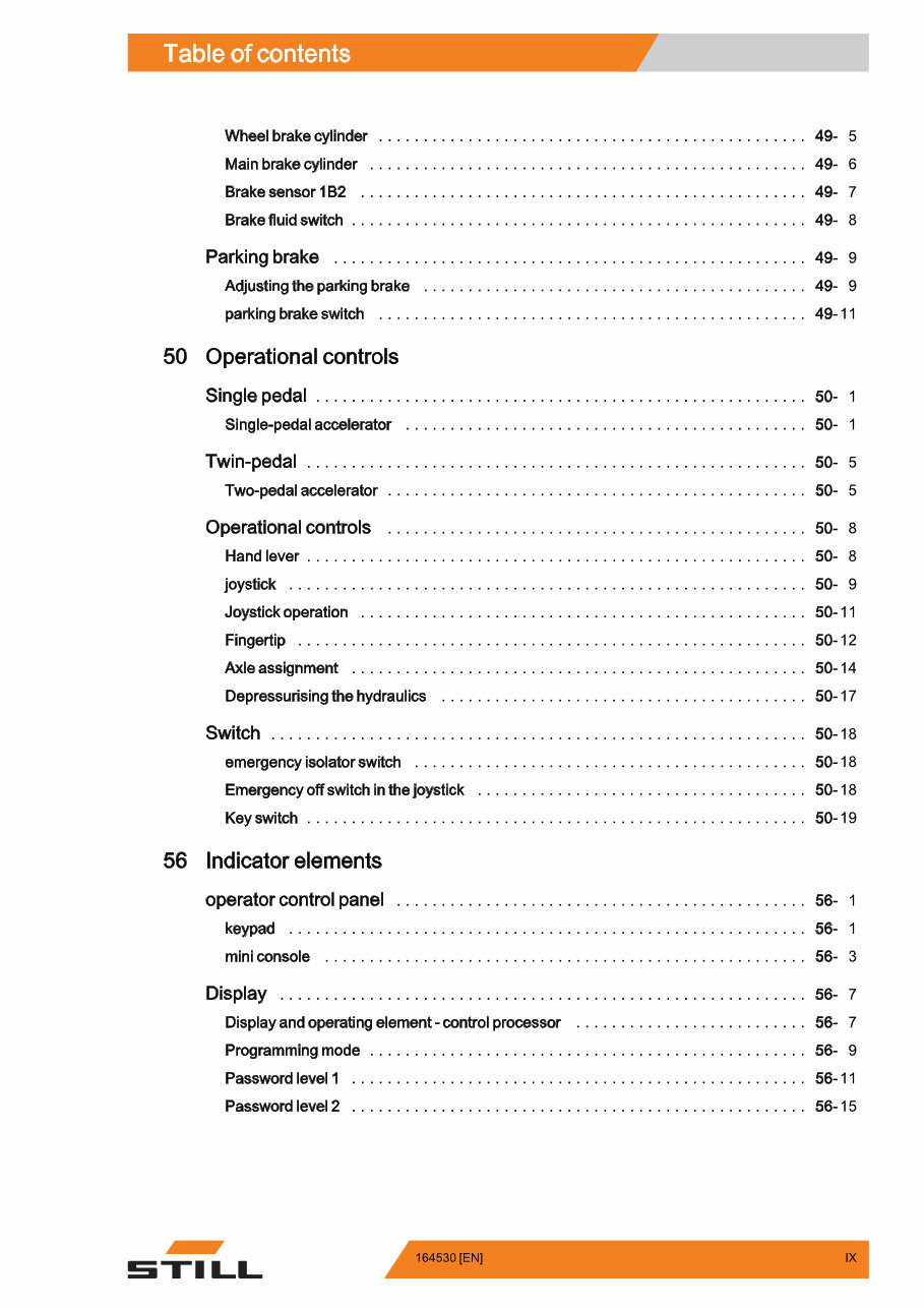 Still RX50-10, RX50-13, RX50-15, RX50-16 Electric Forklift Truck Service Repair Workshop Manual preview img 9