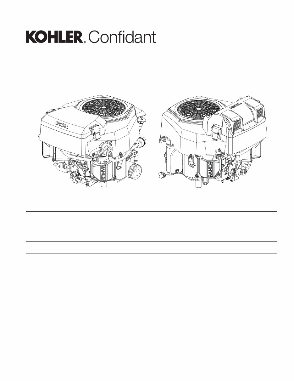 Kohler Confidant ZT710/ZT720/ZT730/ZT740 Engines OEM Service & Repair Manual preview img 1