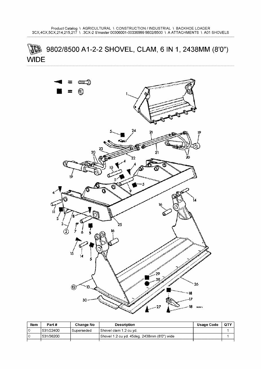 JCB 3CX-2 BACKHOE Loader Parts Catalog Manual #1 (SER. NUMBER 00306001-00336999) preview img 2