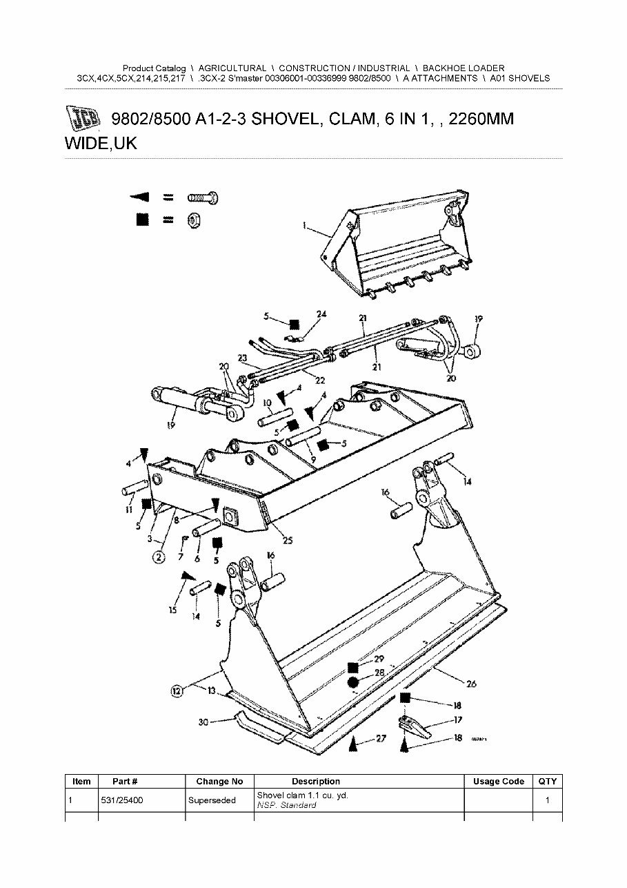 JCB 3CX-2 BACKHOE Loader Parts Catalog Manual #1 (SER. NUMBER 00306001-00336999) preview img 6
