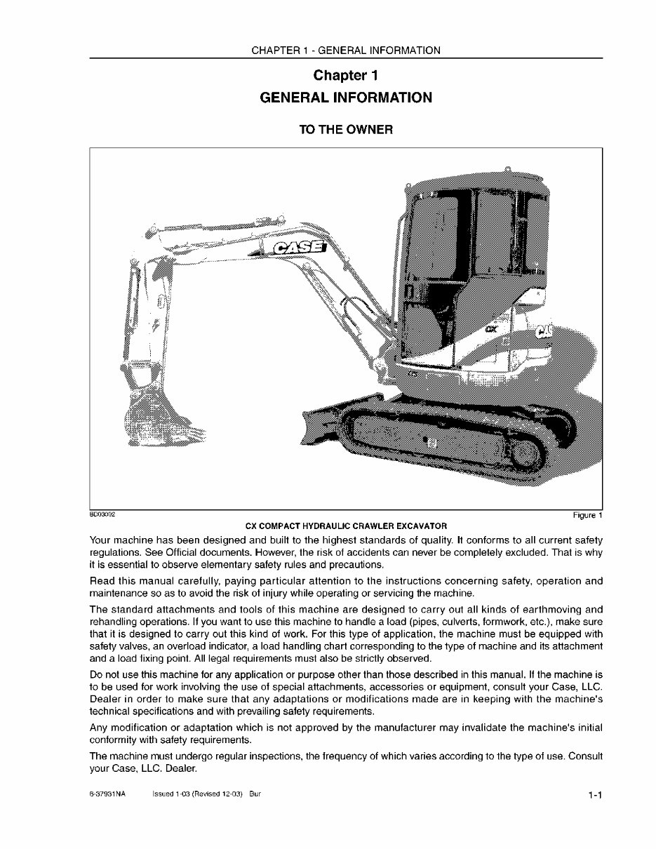 CASE CX47 Mini Hydraulic Excavator Operators Manual preview img 6
