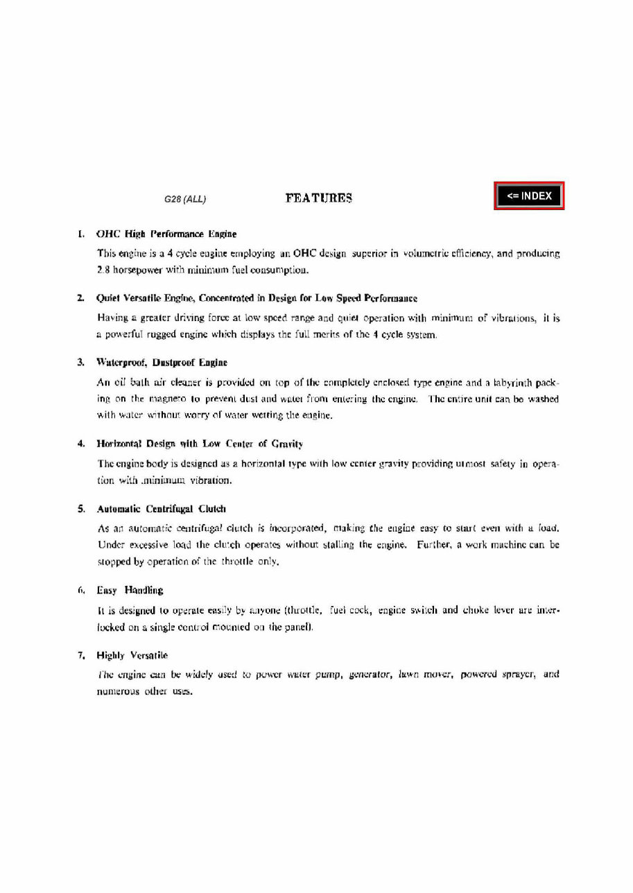 Honda G28 Horizontal Shaft Engine Repair Manual preview img 3