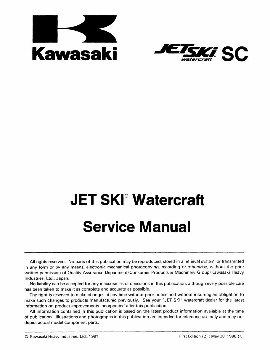 KAWASAKI JETSKI SC 650 650SC JL650 Full Service & Repair Manual 1991-1998 preview img 3