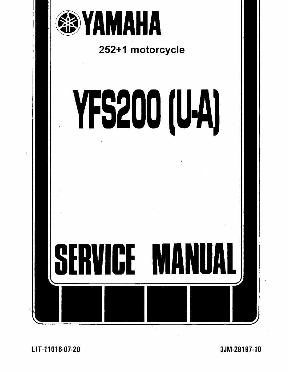 Yamaha Blaster YFS200U YFS200A YFS200P 1988-2006 Manual preview img 1