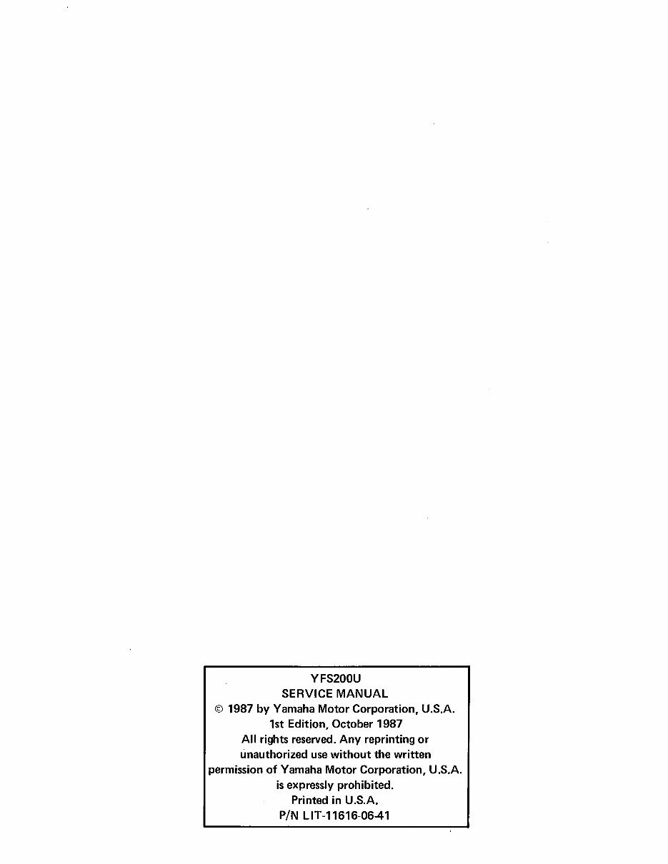 Yamaha Blaster YFS200U YFS200A YFS200P 1988-2006 Manual preview img 2
