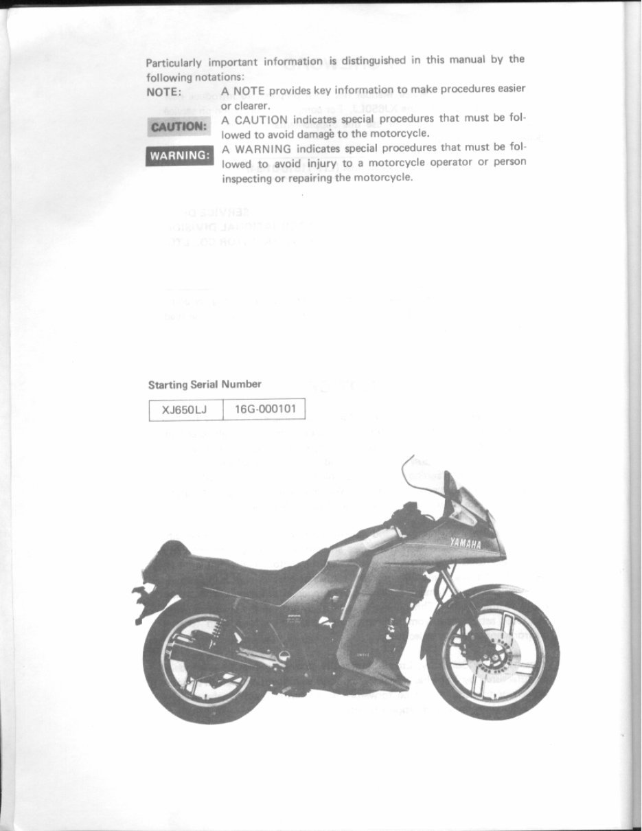 YAMAHA XJ650LJ TURBO Workshop Repair Manual All 1982 Onwards Models Covered preview img 9