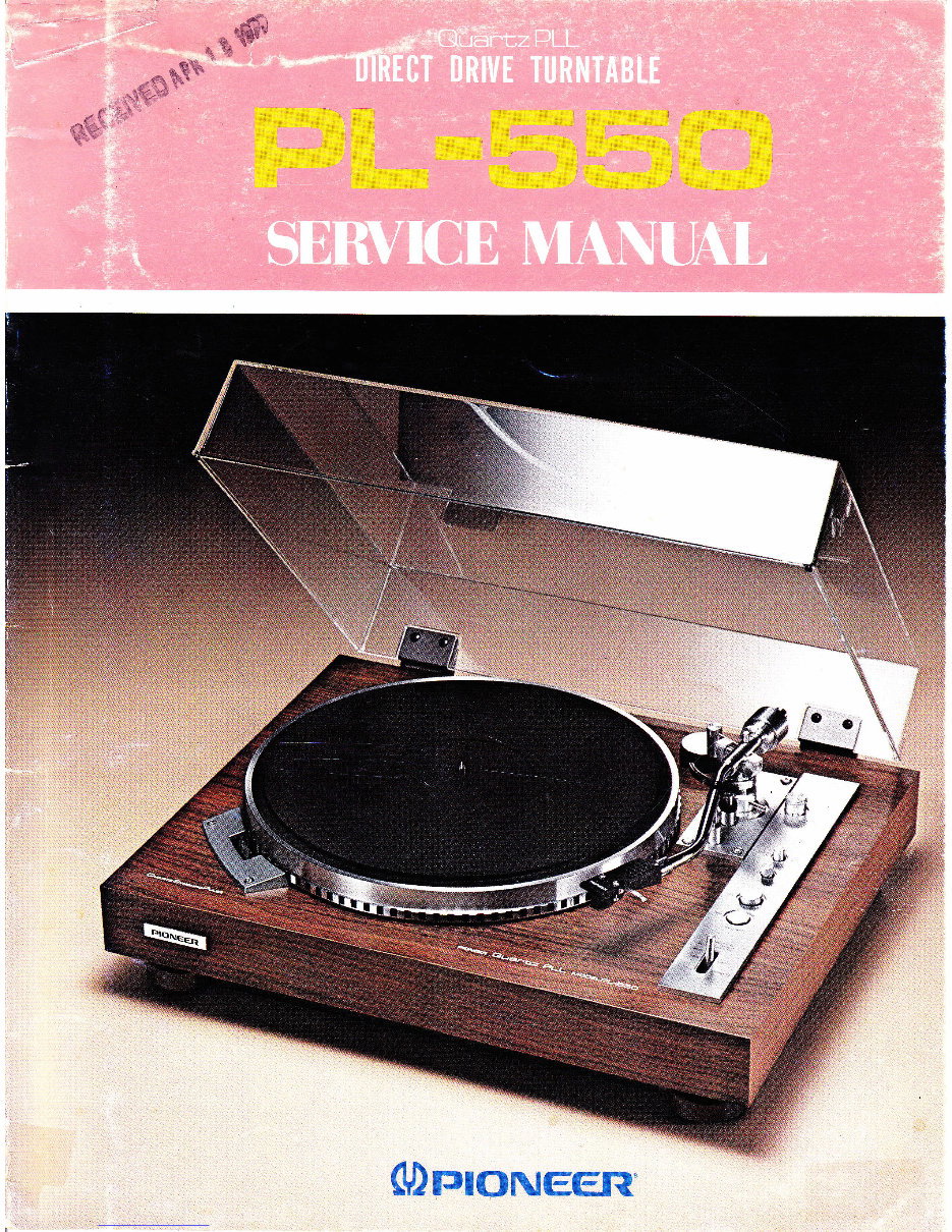 PIONEER PL-550 DIRECT DRIVE TURNTABLE Service Manual preview img 1