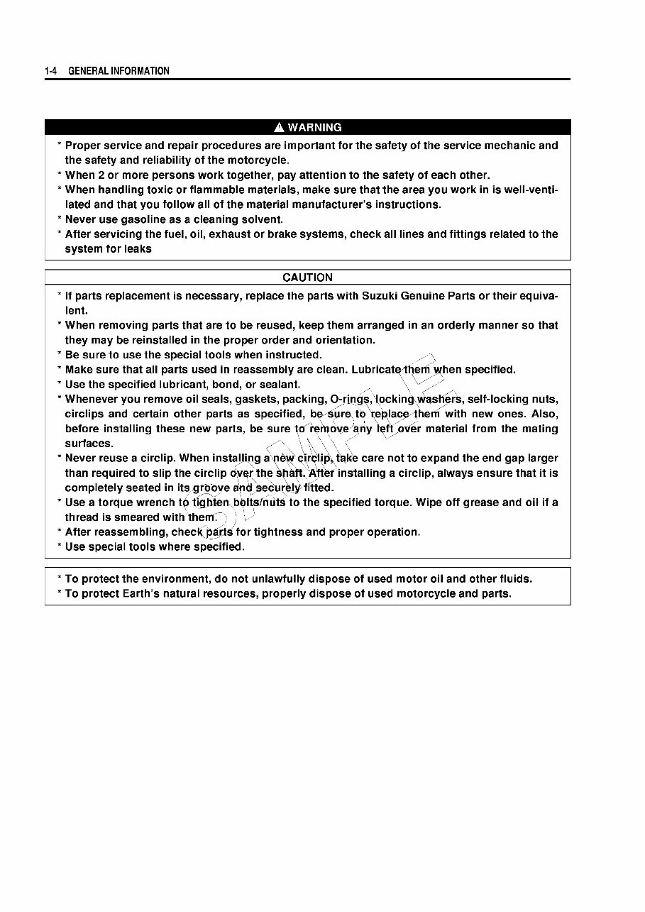 2011 Suzuki RM250 Service & Repair Manual preview img 7