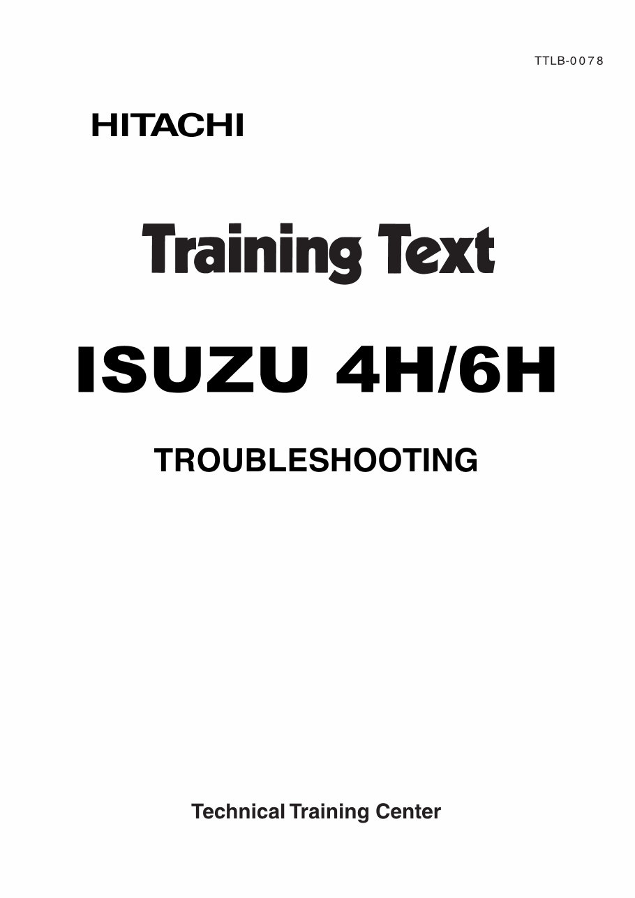 HITACHI ISUZU 4H & 6H Engine Service Manual preview img 1