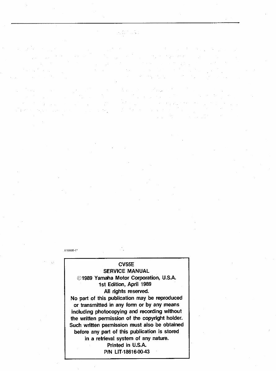 1992 Yamaha 55HP 2-Stroke Outboards (C55ELRP/C55ELRQ/C55ELRR/C55ELRS/C55ELRT/C55TLRS/C55TLRT) OEM Service & Repair Manual preview img 2