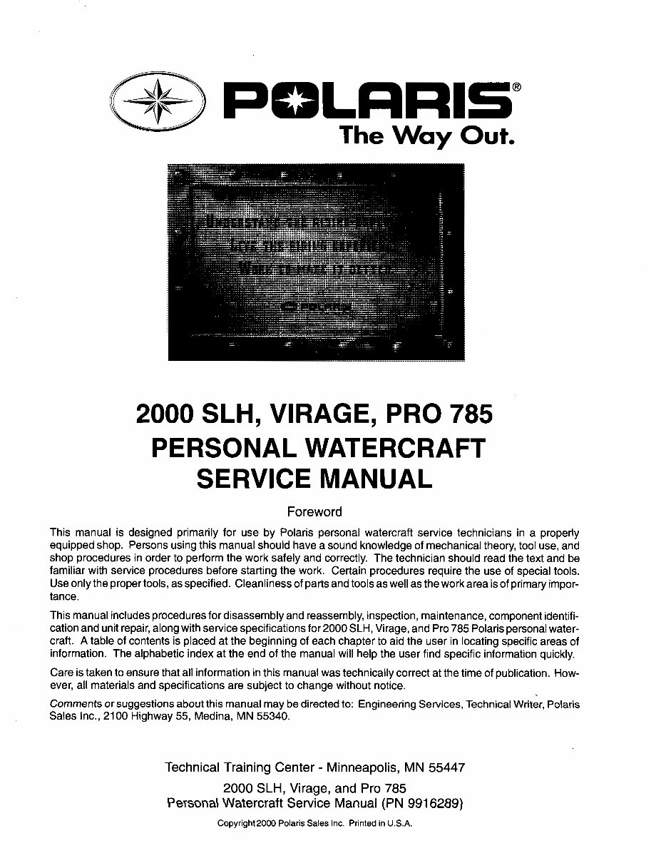 2000 Polaris SLH Virage Pro 785 Personal Watercraft preview img 2