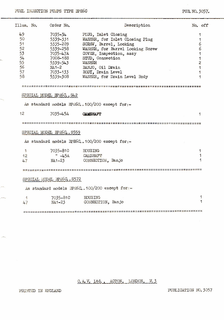 Cav Fuel injection Pump BPE6C Parts manual preview img 5
