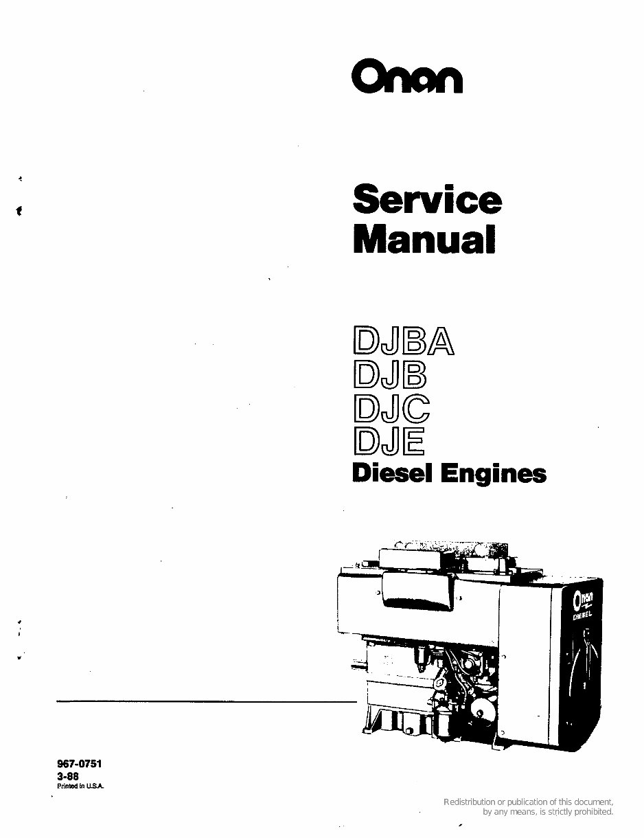 Onan Service Manual DJBA DJB DJC DJE Diesel Engine preview img 2