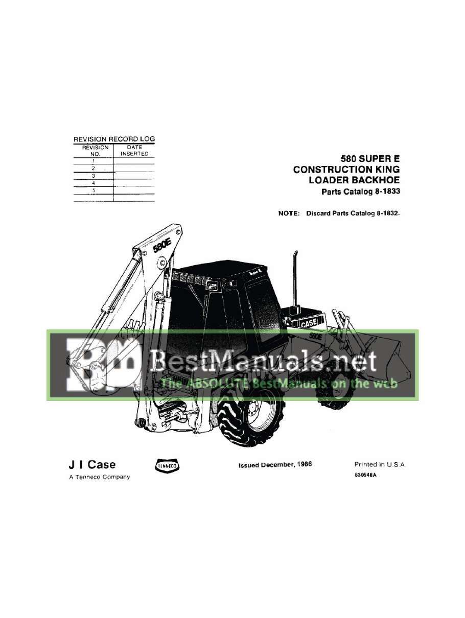 Case 580E Super E 580SE TLB Service Manual & Parts Catalog -2- Manuals - preview img 3