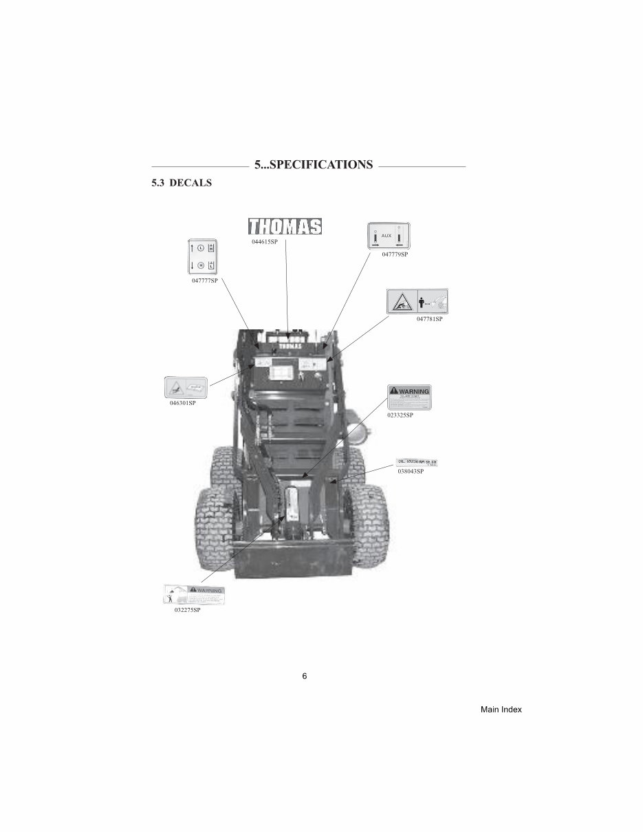 Thomas 25G 25GT Mini Skid Steer Loader Operator & Parts Manual preview img 6