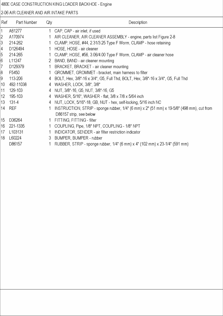 CASE 480E LL CONSTRUCTION KING BACKHOE Parts Catalog Manual preview img 10