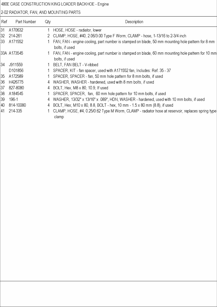 CASE 480E LL CONSTRUCTION KING BACKHOE Parts Catalog Manual preview img 8