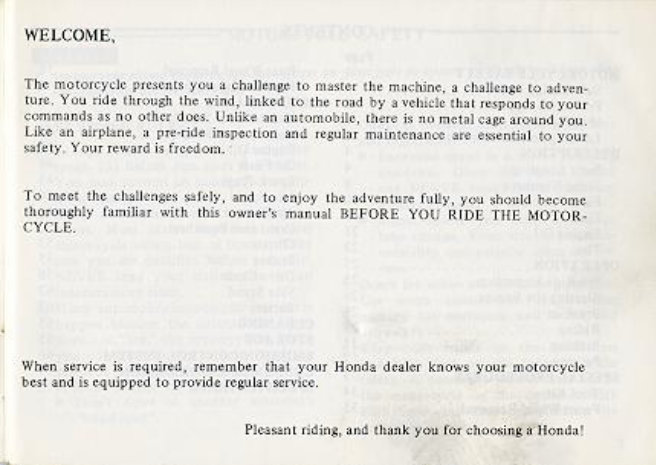 Honda CBX1000 Owners Manual preview img 3