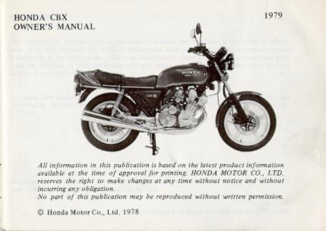 Honda CBX1000 Owners Manual preview img 4