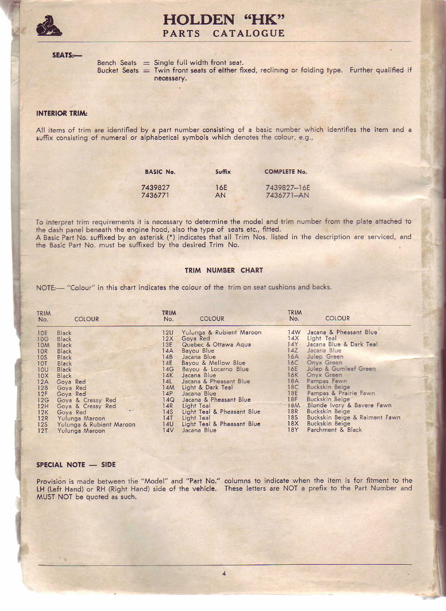 1971 Holden HK Monaro GTS Brougham Parts Catalog preview img 5