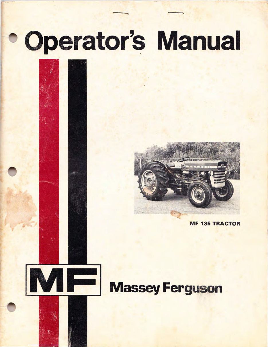 Massey Ferguson MF135 Tractor Operator's Manual preview img 1