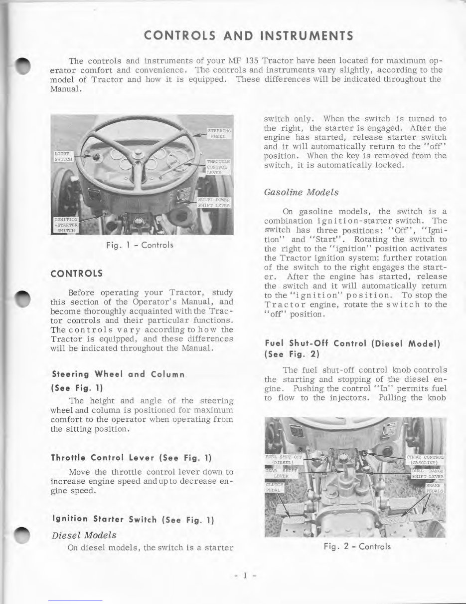 Massey Ferguson MF135 Tractor Operator's Manual preview img 10