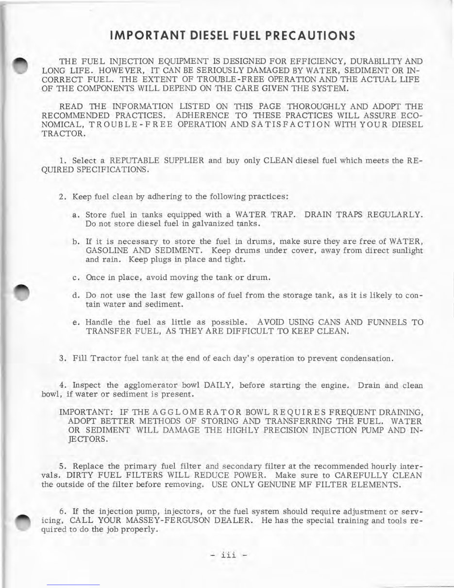 Massey Ferguson MF135 Tractor Operator's Manual preview img 5