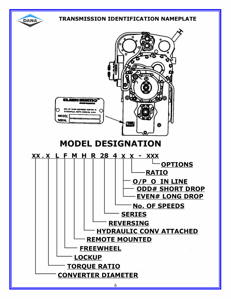 CLARK DANA HRS 32000 LONG DROP 6 SPEED Workshop Manual preview img 6