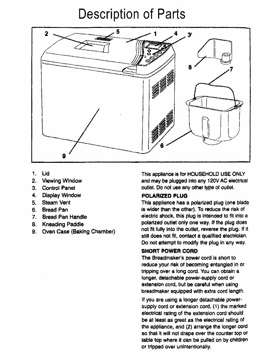 Kenmore Breadmaker Parts Model KTR2300 Instruction Manual Recipes preview img 3