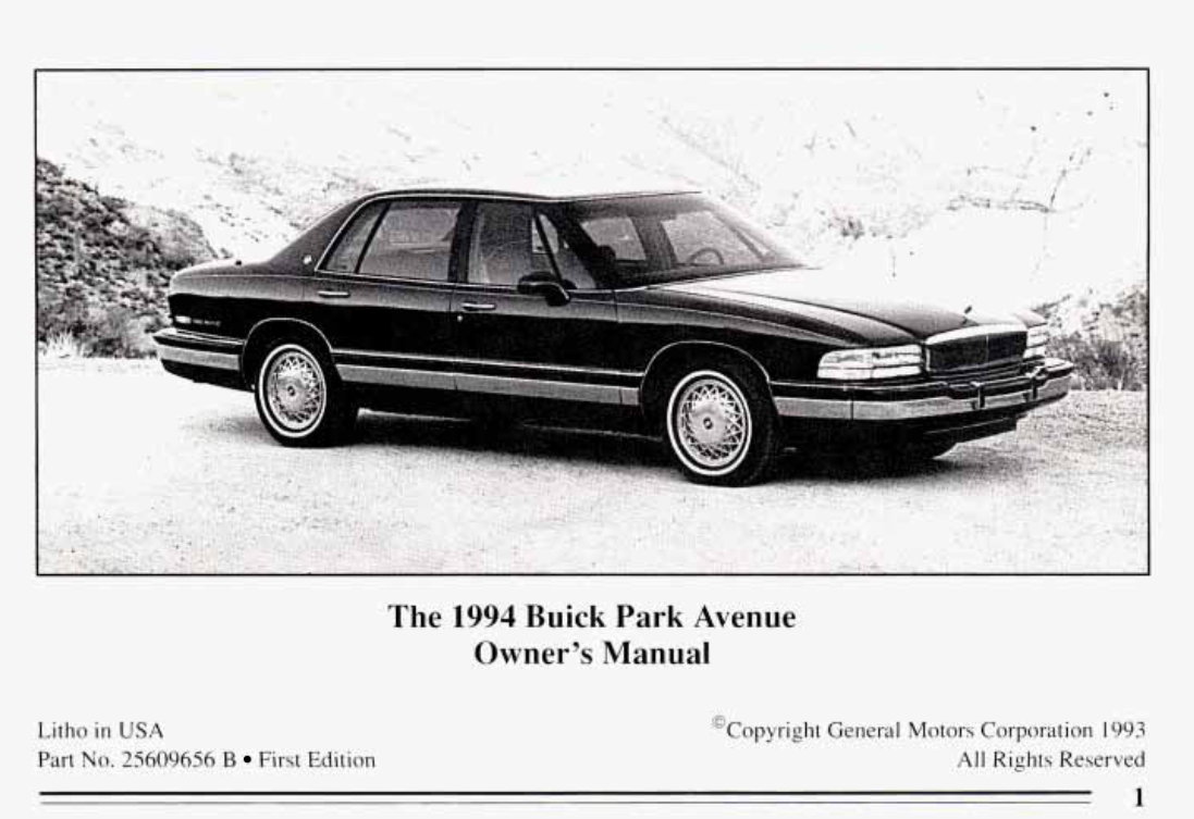 1994 BUICK Park Avenue Owners Manual preview img 3