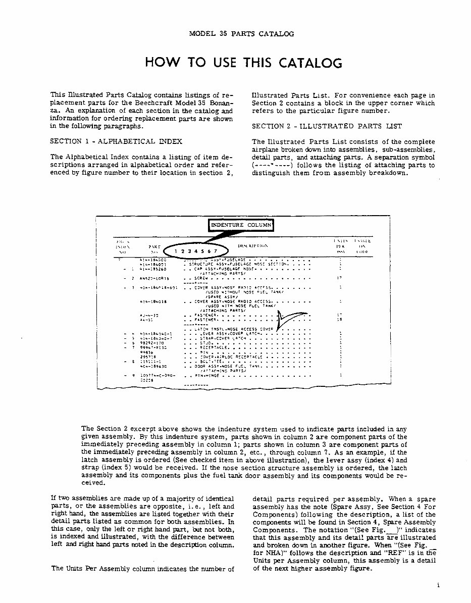 Beechcraft Bonanza 35 Series Aircrafts (H35/J35/K35/M35/N35/P35/S35/V35/V35TC/V35A/V35A-TC) Parts Catalog preview img 10