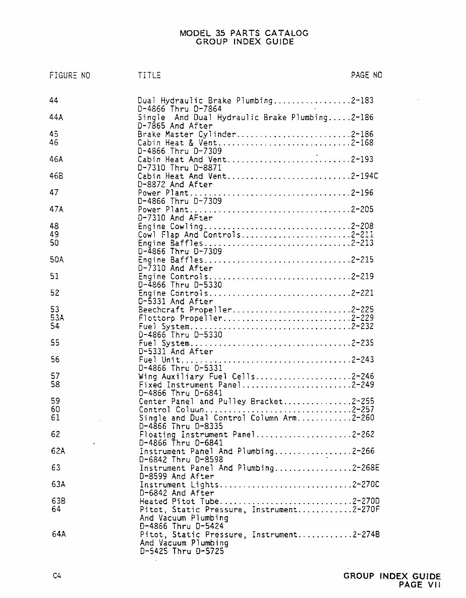 Beechcraft Bonanza 35 Series Aircrafts (H35/J35/K35/M35/N35/P35/S35/V35/V35TC/V35A/V35A-TC) Parts Catalog preview img 8