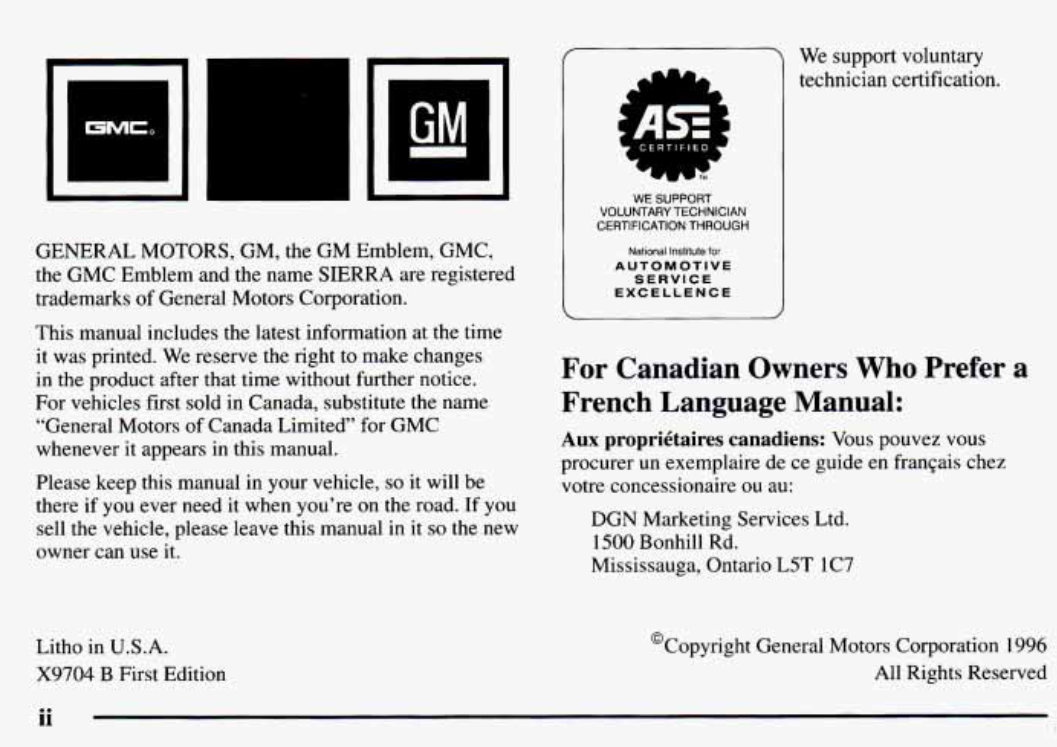 1997 GMC Sierra Owners Manual preview img 4