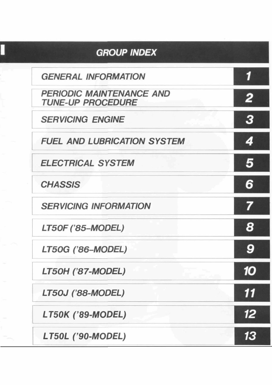 SUZUKI ATV 1984 - 1990 LT 50 Service Repair Manual + Parts [IMPROVED] preview img 1