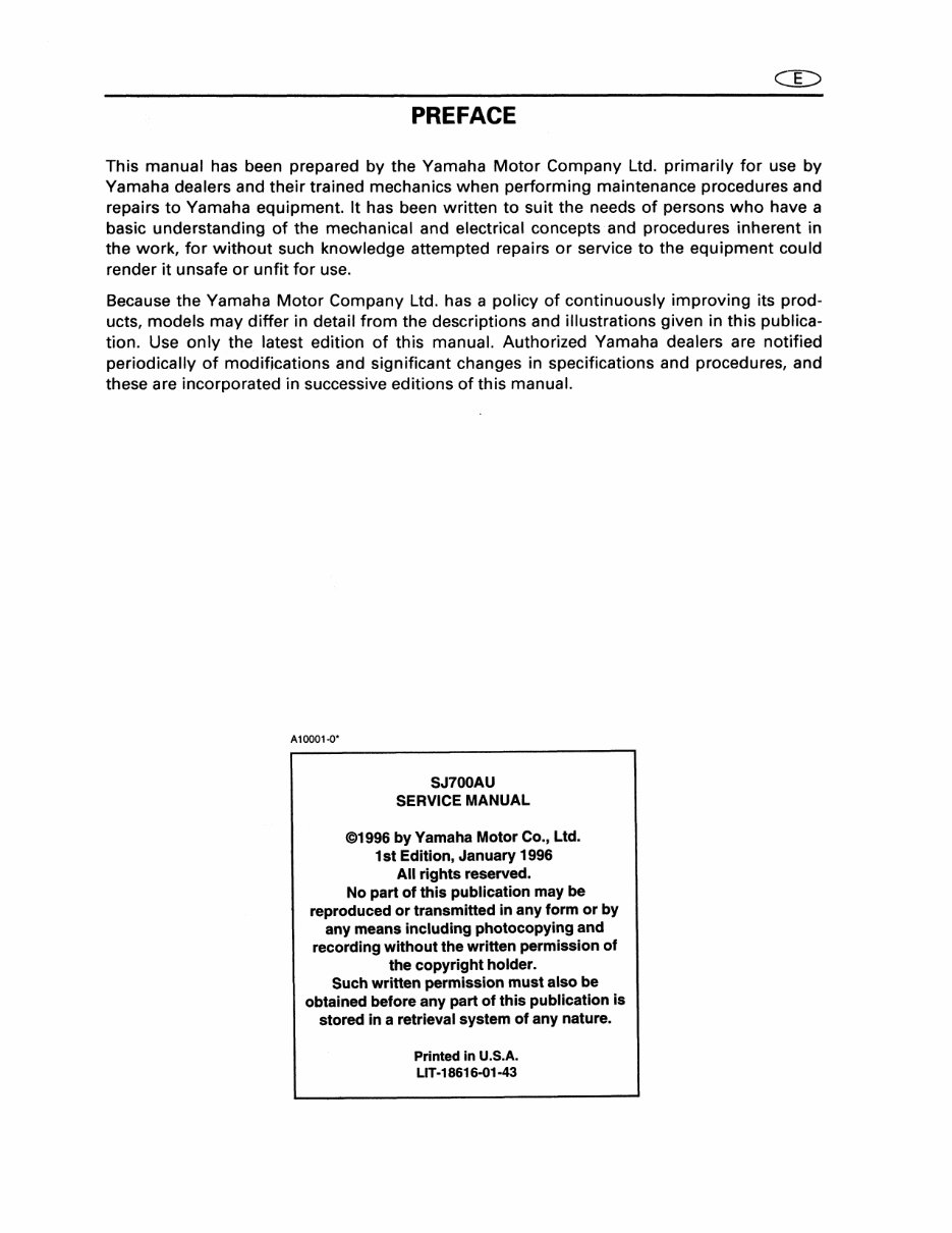 1997-2010 Yamaha SJ700B Superjet Personal Watercraft Service Repair Factory Manual INSTANT (1997 1998 1999 2000 2001 20 preview img 2