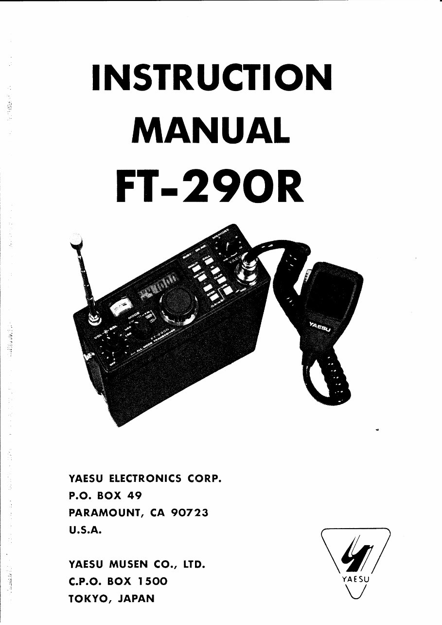 YAESU FT290R Transceivers Repair Manual preview img 1