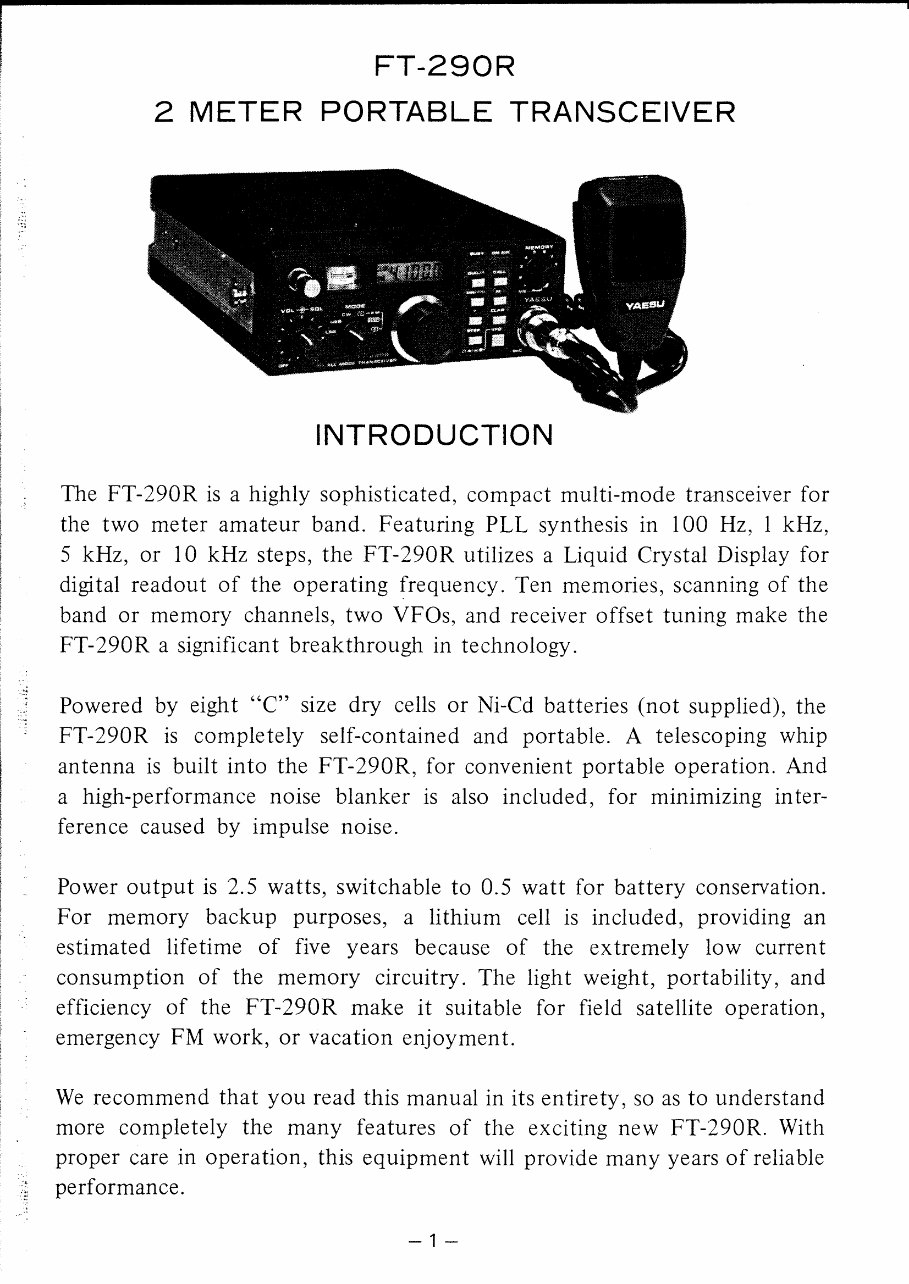 YAESU FT290R Transceivers Repair Manual preview img 3