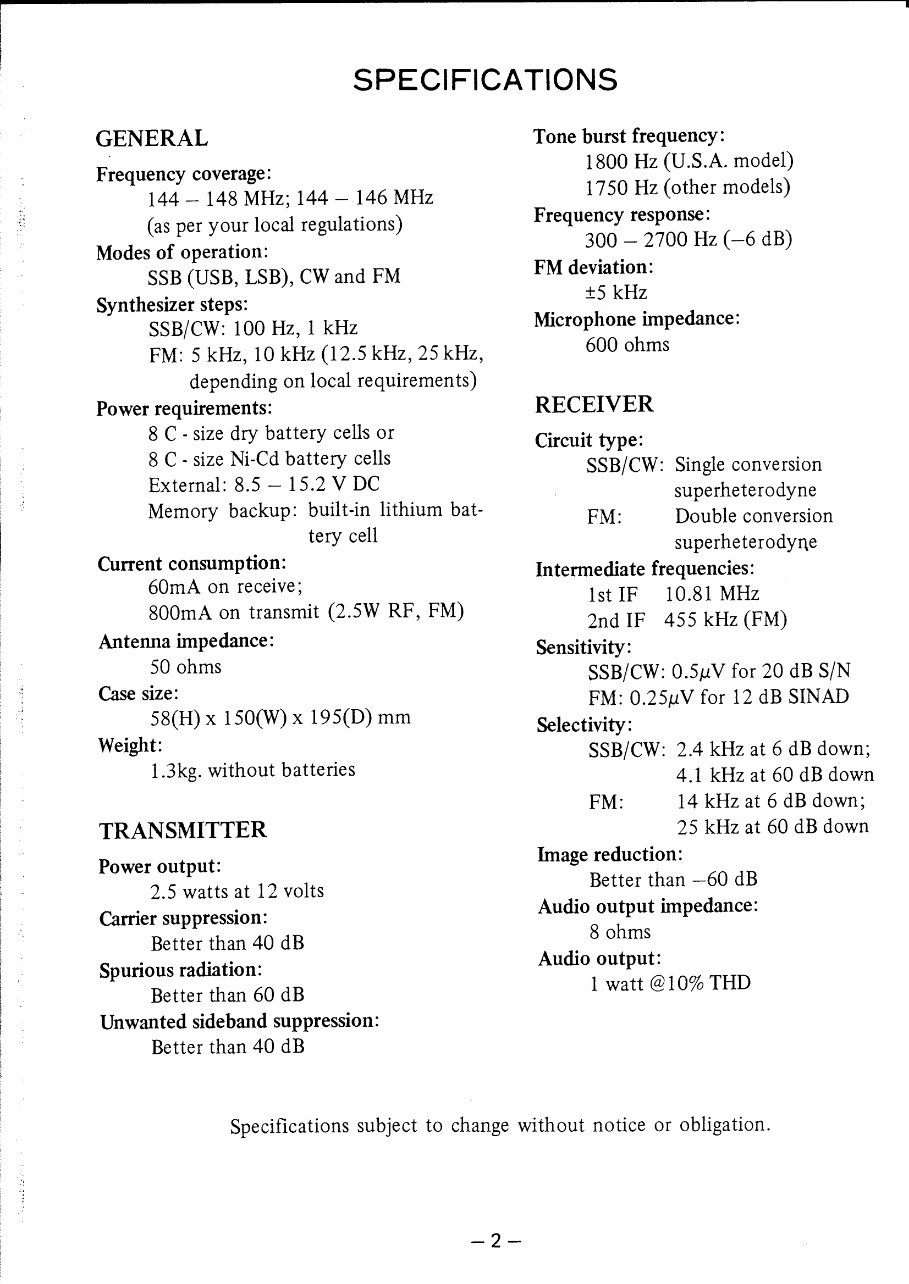 YAESU FT290R Transceivers Repair Manual preview img 4