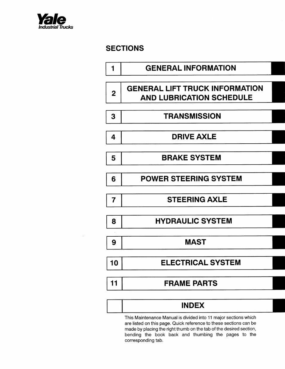 Yale GP 030 BF Gas Forklift Factory Service & Work Shop Manual preview img 3