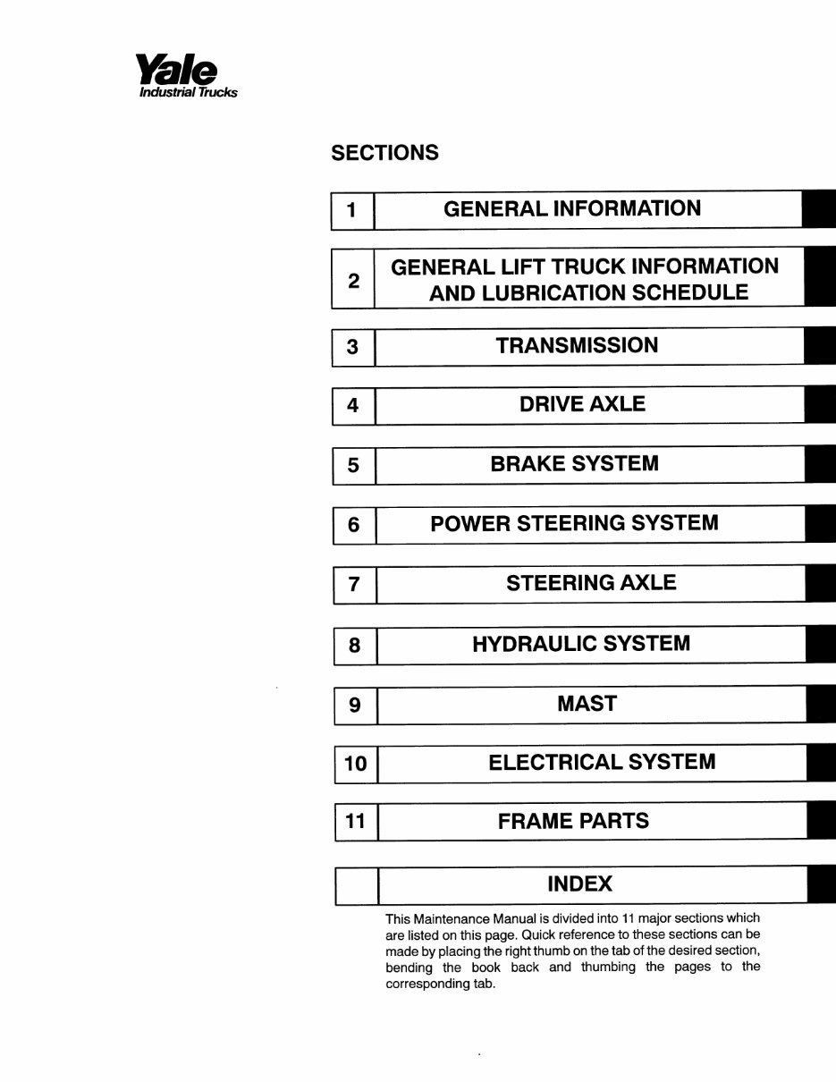 Yale GLC 040 AF Gas Forklift Factory Service & Work Shop Manual preview img 3