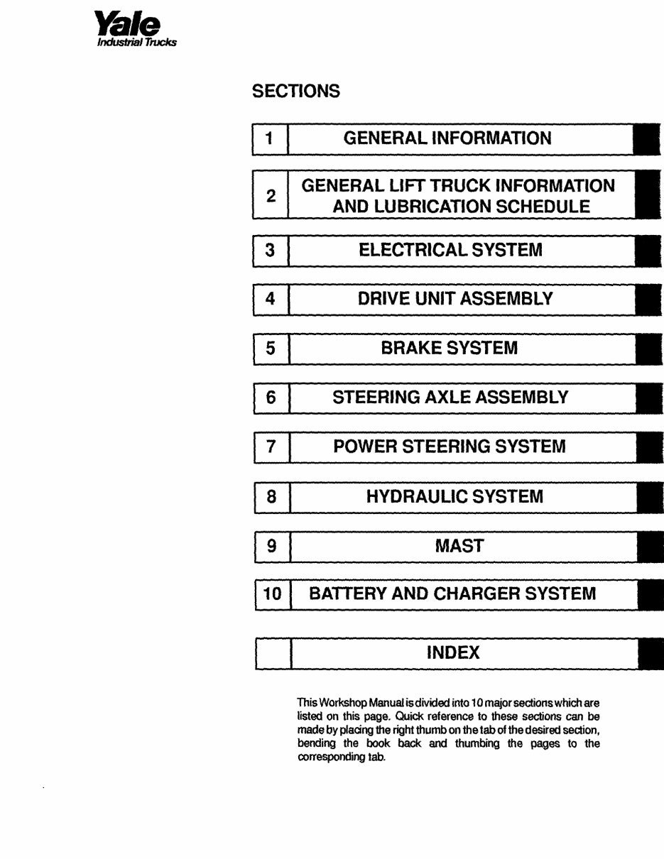 Yale ERC 040 RF Electric Forklift Factory Service & Work Shop Manual preview img 3